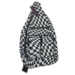 No Boundaries Hands Free Sling Bag Shoulder Bag Canvas Checkerboard -Black/White